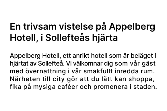 En trivsam vistelse på Appelberg Hotell, i Sollefteås hjärta.png