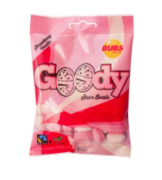Strawberry Vanilla Goody Sour Ovals Bubs 90g